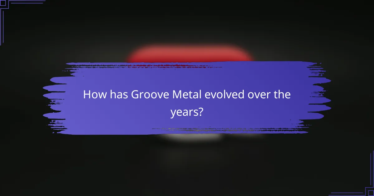 How has Groove Metal evolved over the years?