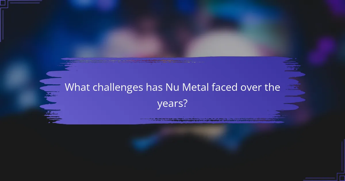 What challenges has Nu Metal faced over the years?