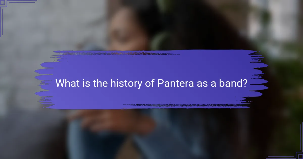 What is the history of Pantera as a band?