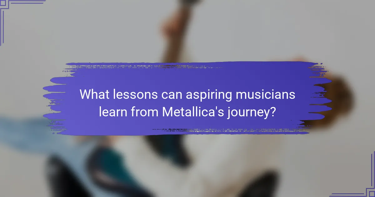 What lessons can aspiring musicians learn from Metallica's journey?