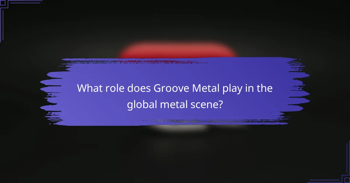 What role does Groove Metal play in the global metal scene?