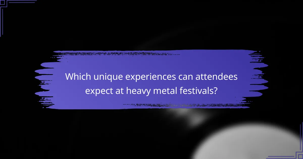 Which unique experiences can attendees expect at heavy metal festivals?
